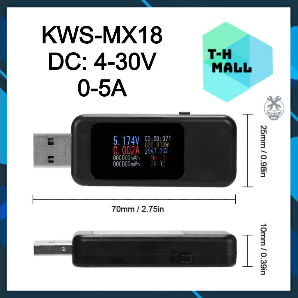 [DEAL SỐC] USB tester / thiết bị đo test dòng điện điện áp màn hình màu KEWEISI KWS-MX18