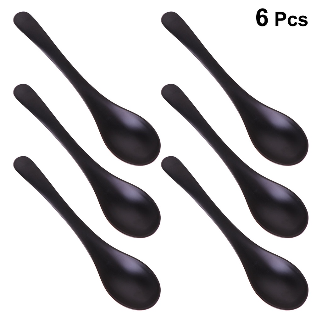 Bộ 6 Muỗng Súp A5 Melamine Bằng Sứ Màu Đen Siêu Bền Tiện Dụng Cho Gia Đình140155Hàng Có Sẵn! Giá Bán Sỉ!