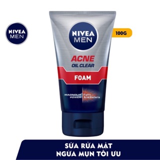Sữa Rửa Mặt Nivea Men Giúp Giảm Nhơn Mụn Tối Ưu 100g Đỏ