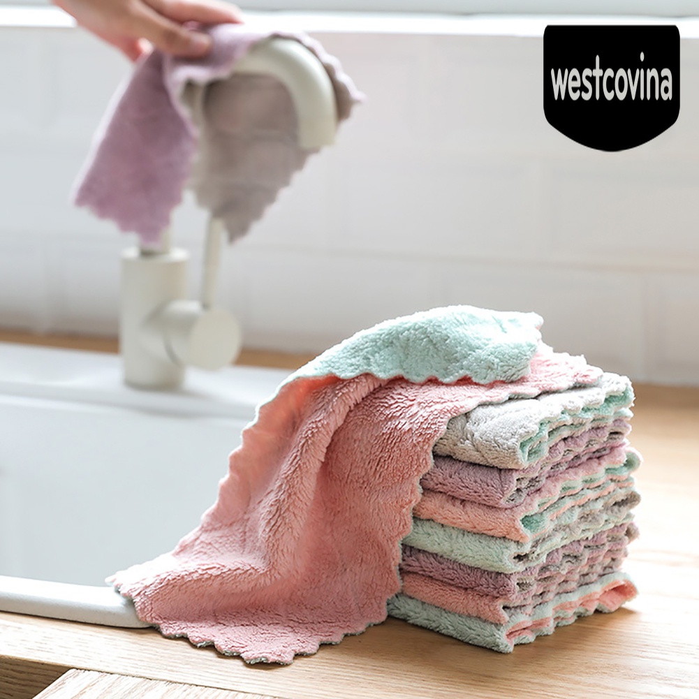 [Hot]☀ Set 5 Khăn Lau Chén Dĩa Thấm Hút Nước Tốt