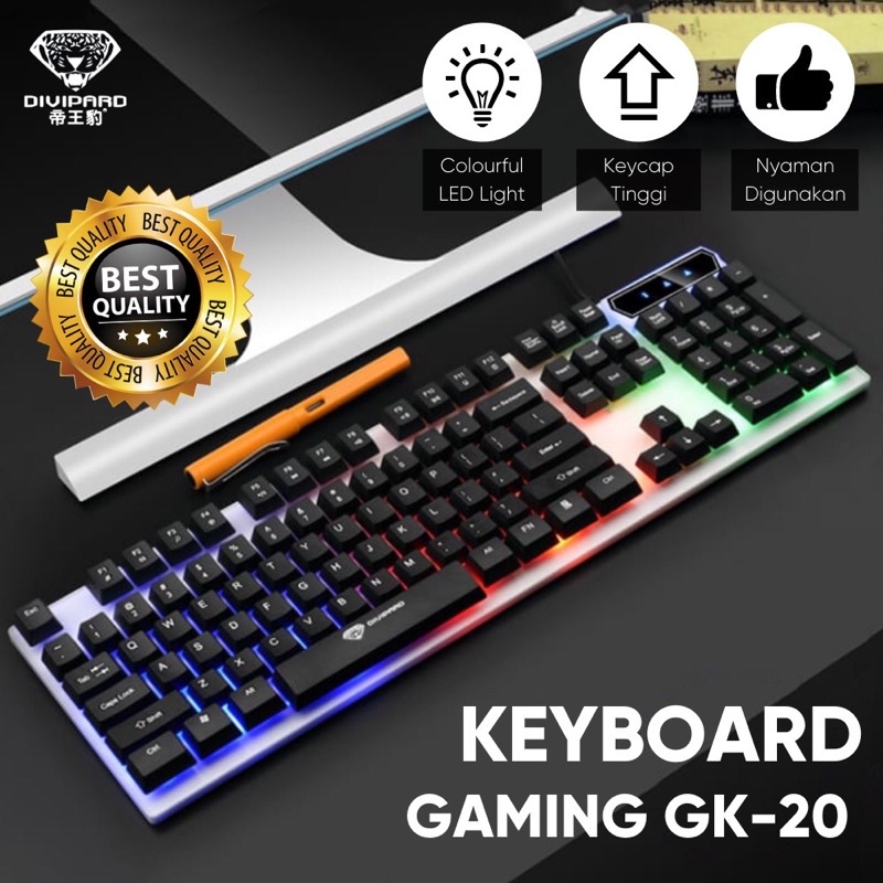 Bàn phím giả cơ GK 21 cổng usb led đa màu ,chống nước siêu bền