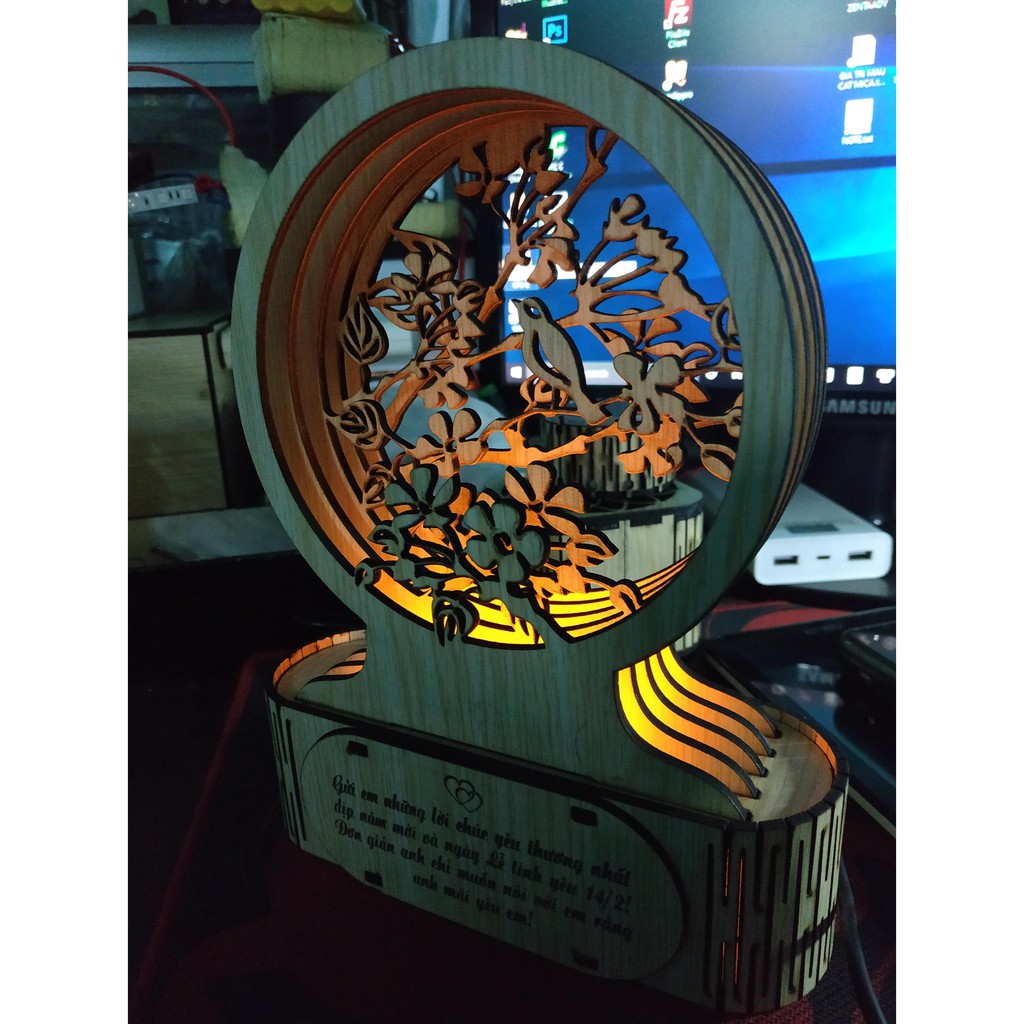 Đèn Ngủ Gỗ - Đôi Uyên Ương | BigBuy360 - bigbuy360.vn