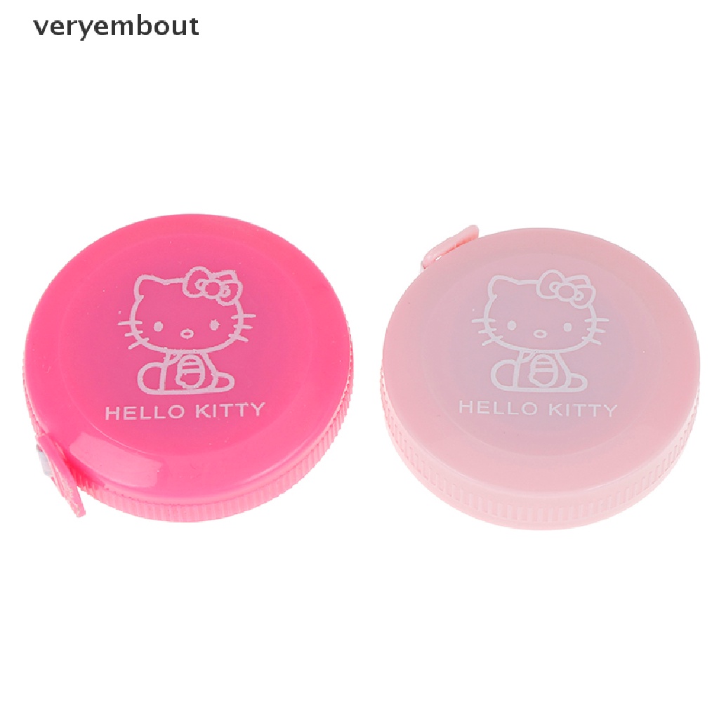 【ut】 HELLO KITTY Cute Retractable Tape Measure Cartoon Floppy Ruler Family KT Cat .