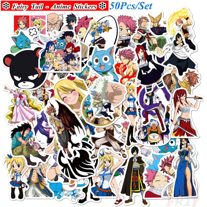 ❉ Fairy Tail - Series 04 Anime Natsu Lucy Erza Happy Stickers ❉ 50Pcs/Set  Waterproof DIY Fashion Decals Doodle Stickers | Shopee Việt Nam