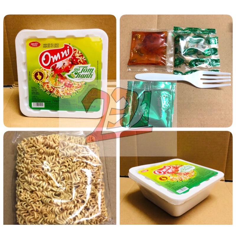 [75g-Bát Úp] Mỳ Ăn Liền Omni Vị Tôm Chanh Bất Bại