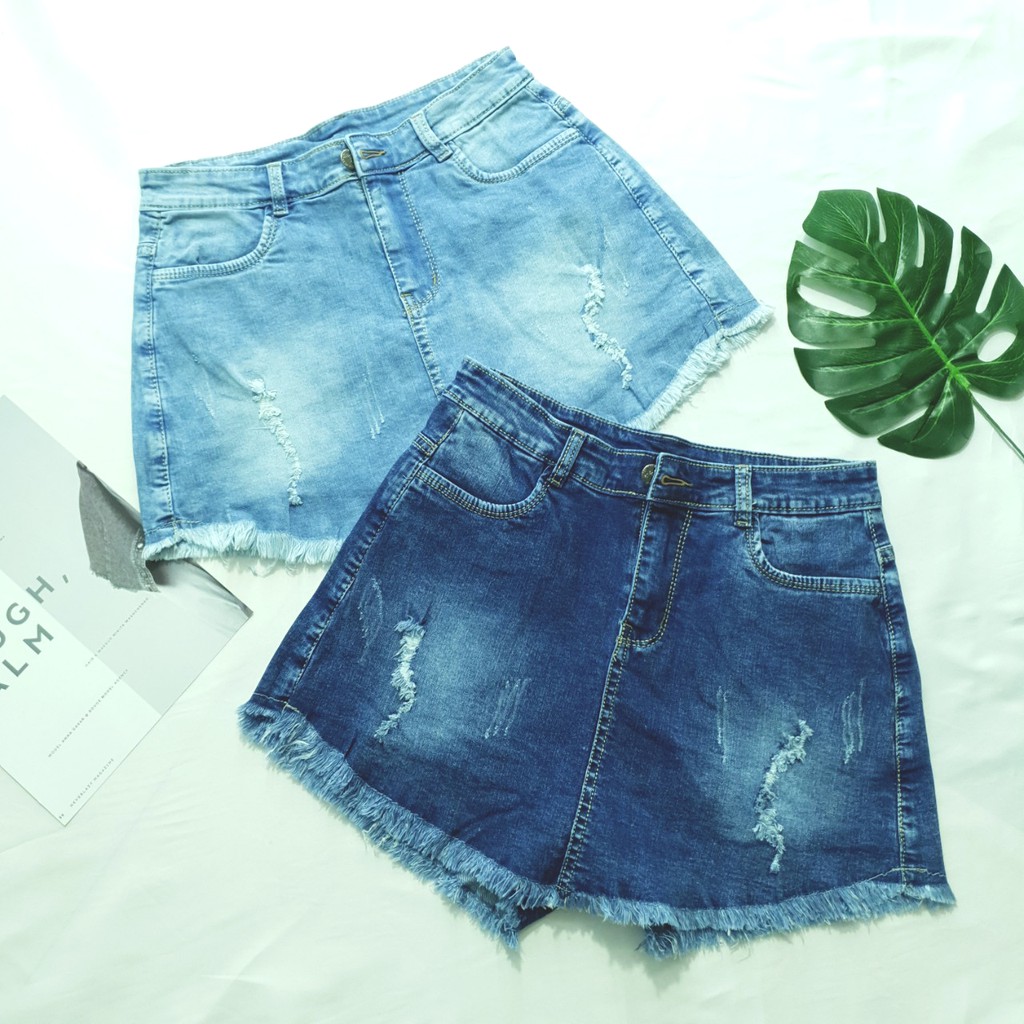 Quần sọc váy jean co giãn Chollima VJ05