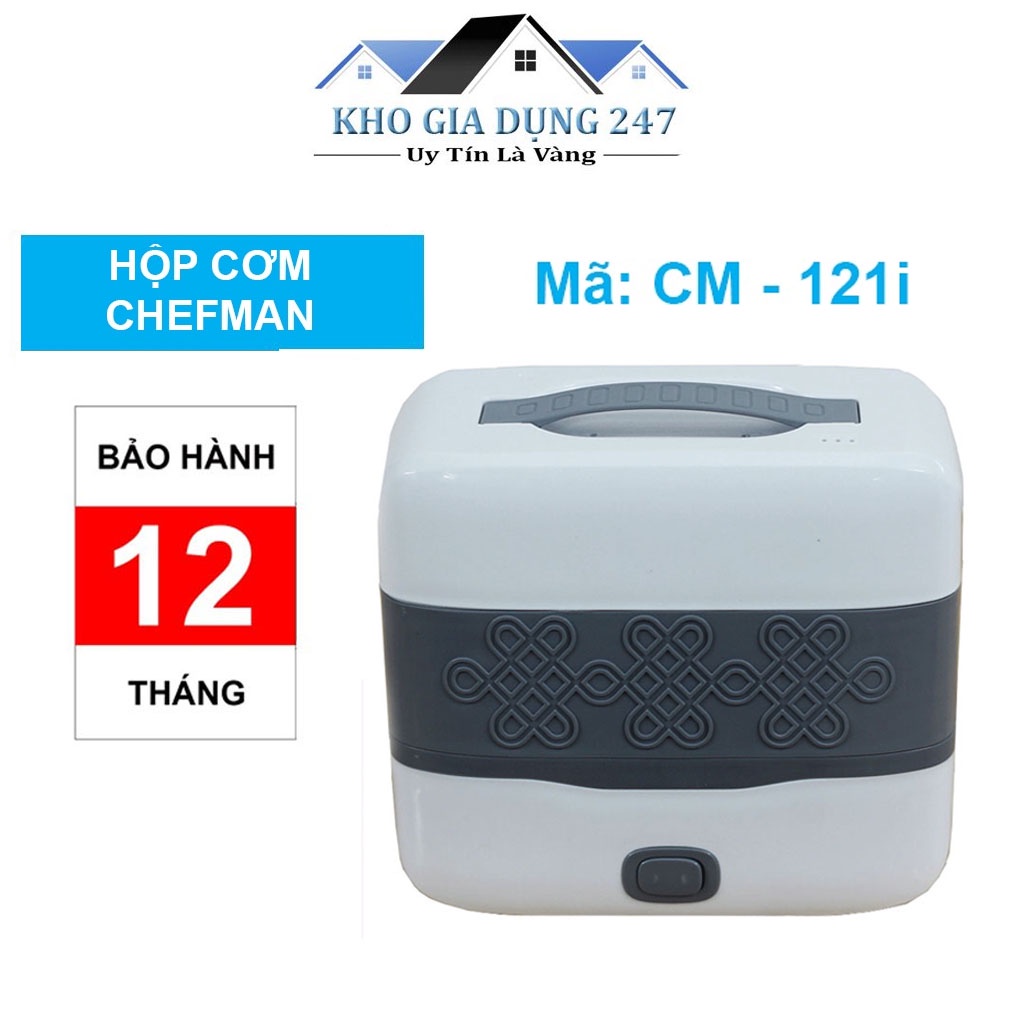 ✨Hộp Cơm Chefman CM - 121i ✨ Bảo Hành 12 Tháng -Hộp Cơm Hâm Nóng -  Hộp Cơm Điện - Nấu Chín Đồ Ăn Tiện Lợi