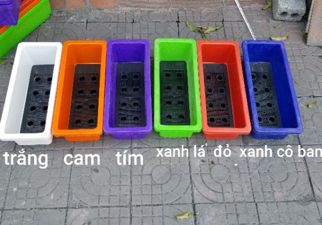 Bán Chậu máng trồng hoa,trồng rau : (dài 48cm×rộng 20cm×cao 16cm) chất lượng.