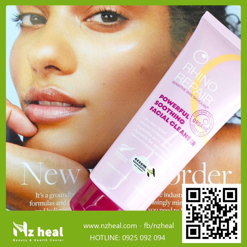 [Hỏa tốc] Sữa rửa mặt dưỡng ẩm và phục hồi da Rhino Repair Powerful Soothing Facial Cleanser 150ml