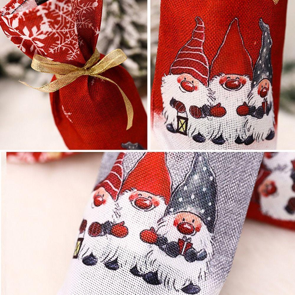 FOREVER Bộ 3 Túi Bọc Chai Rượu Hoạ Tiết Giáng Sinh Dễ Thương