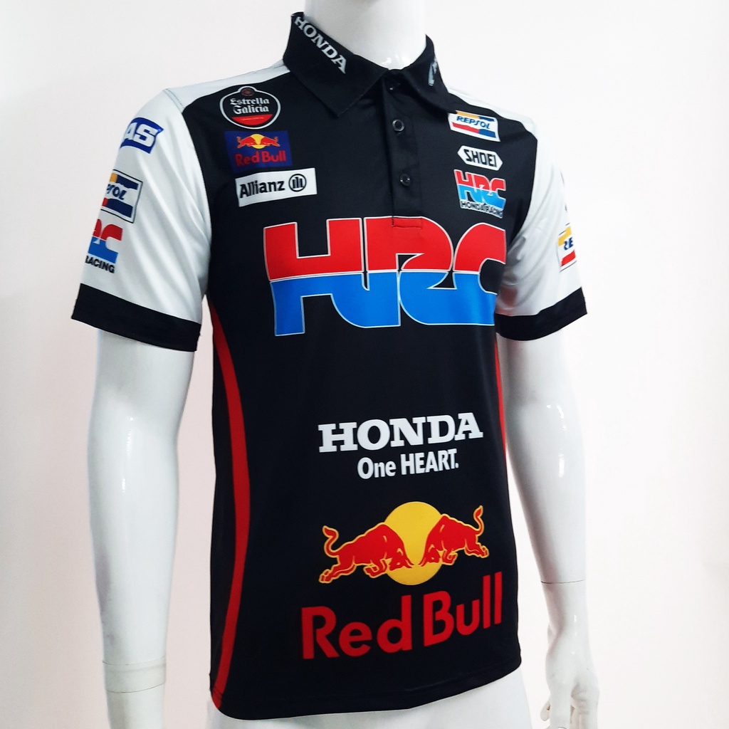 ÁO HONDA HRC - ÁO THUN XE MÁY - ÁO THUN MOTO - ÁO THUN THỂ THAO CÓ CỔ IN TEM XE MẪU HONDA HRC