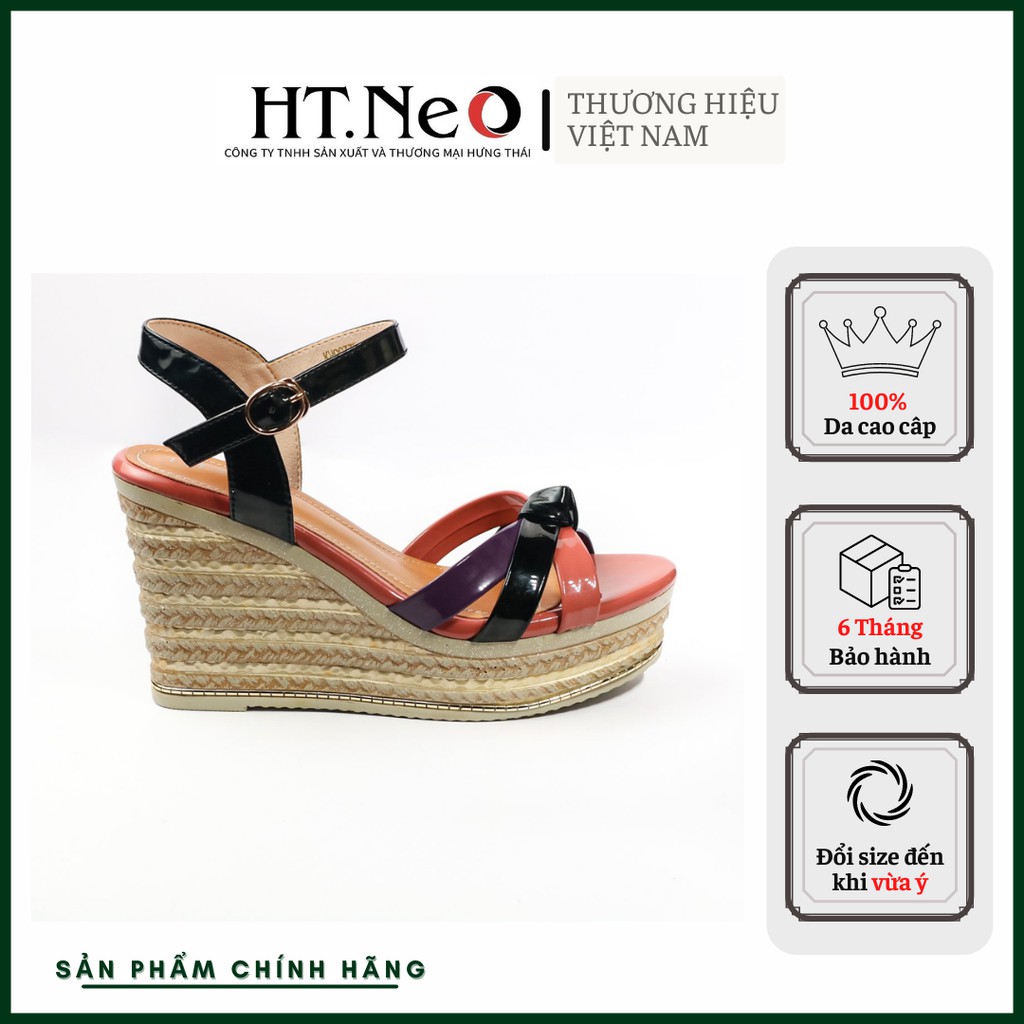 Dép nữ đế xuồng - giày nữ HT.NEO da bóng cực sang, kiểu dáng sang chảnh kết hợp đế xuồng cực đẹp mới SDN76