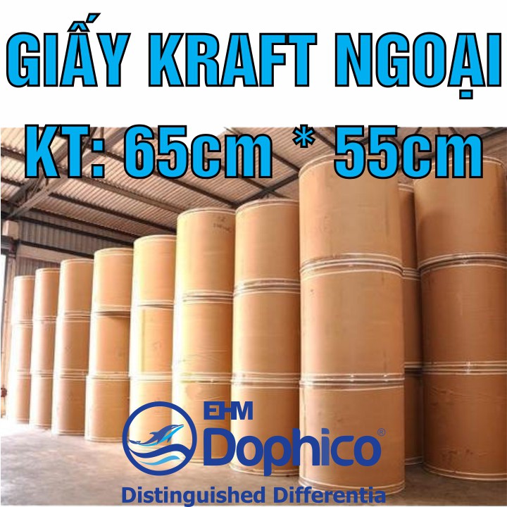 [25 Tờ] Giấy xi măng gói hàng – Giấy Kraft màu da bò – KT: 65cm x 55cm – Chống thấm nước – Dai chắc