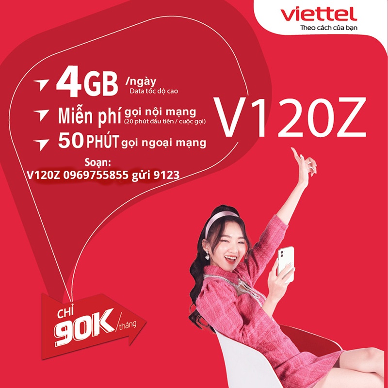 Sim Viettel V120N / V120Z / UMAX50N Trọn gói 3 tháng, 6 tháng, 12 tháng không cần nạp tiền
