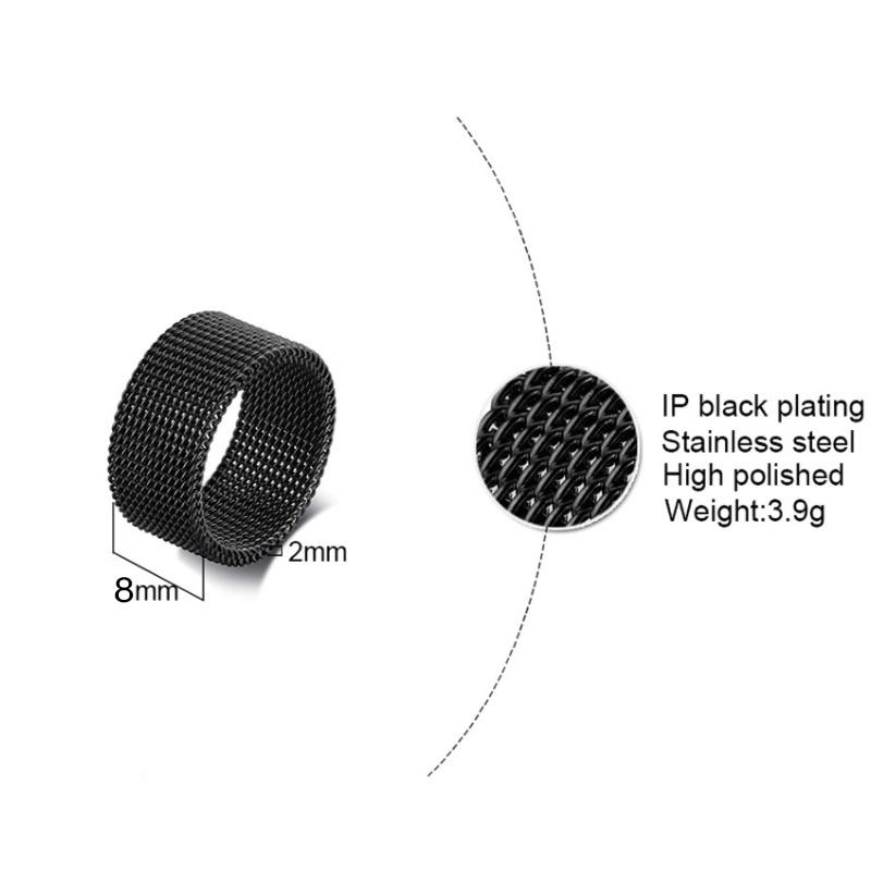 Nhẫn Inox Màu Bạc/Đen Cho Nam