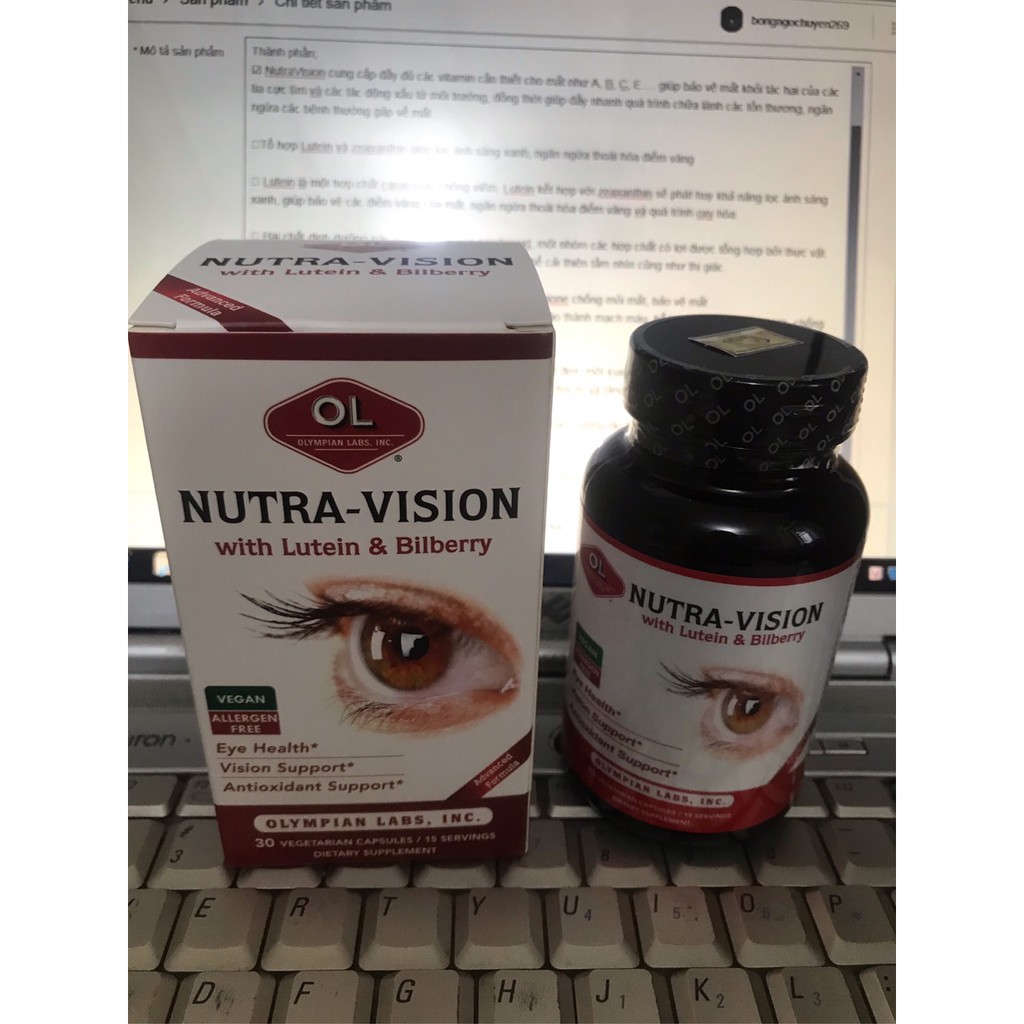 Thuốc bổ mắt Nutra Vision Hỗ trợ và tăng cường thị lực cho mắt ( Hàng Chính Hãng)