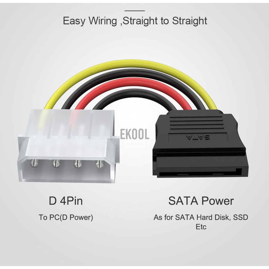 Dây Cáp Sata 4 Pin Ide Sata 0.2m Cho Ổ Cứng Ssd /Computer | BigBuy360 - bigbuy360.vn