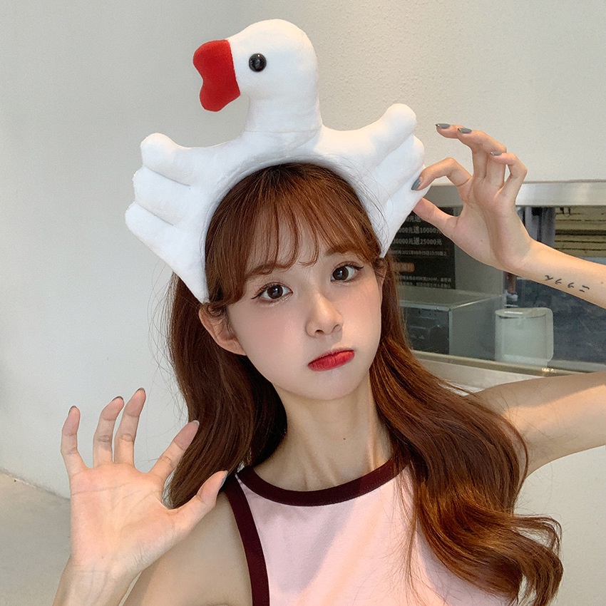 Băng Đô Cài Tóc Hình Chim Thiên Nga Hoạt Hình Vui Nhộn Dễ Thương Cho Nữ