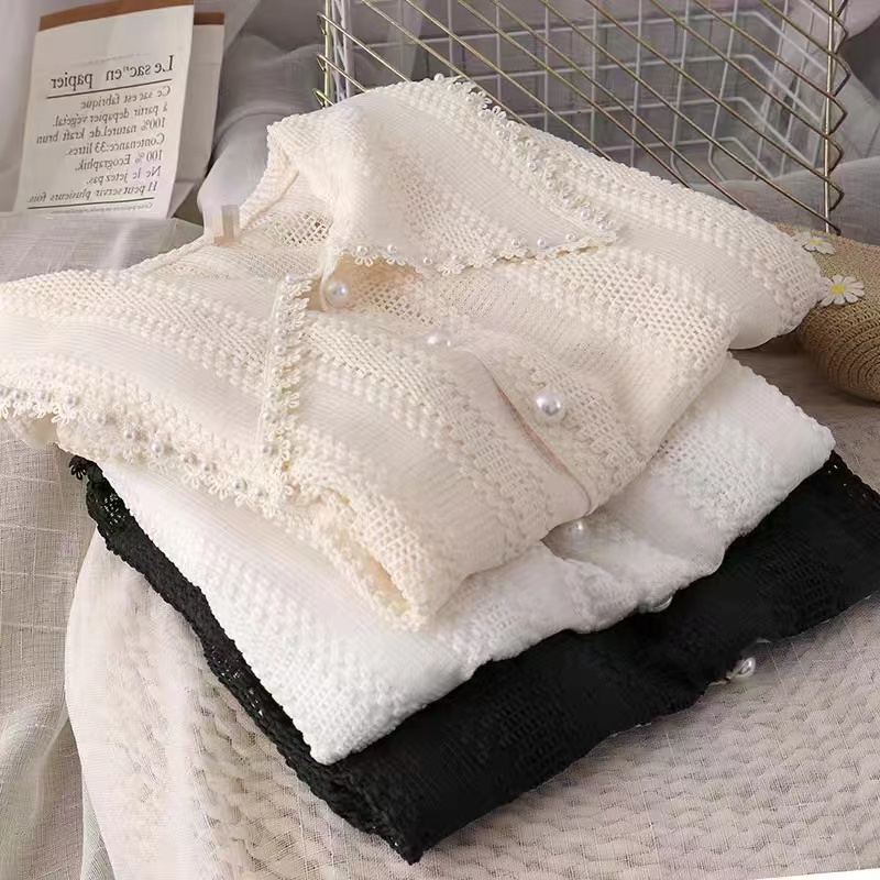 Áo Sơ Mi Voan Cổ V Màu Trắng Phối Ren Thời Trang Cho Nữ