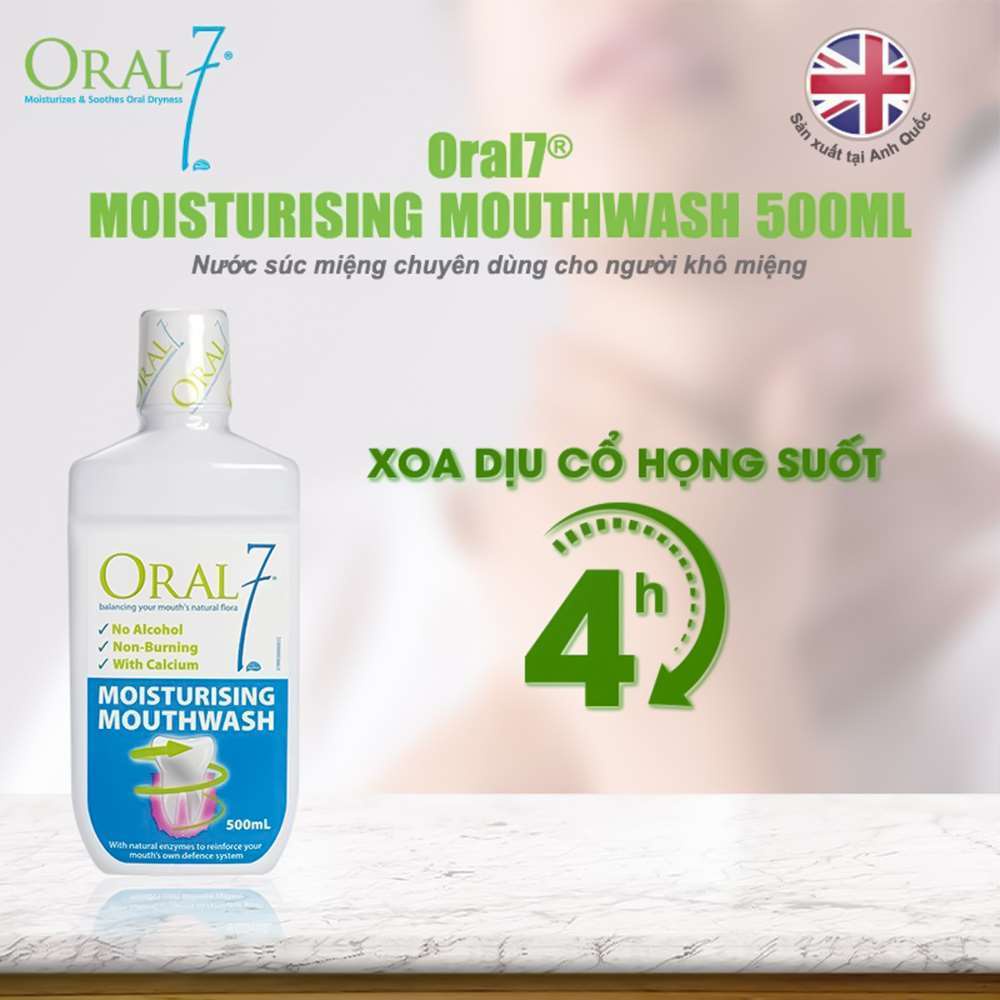 Nước súc miệng giữ ẩm ORAL7 dùng cho người khô miệng/ Anh