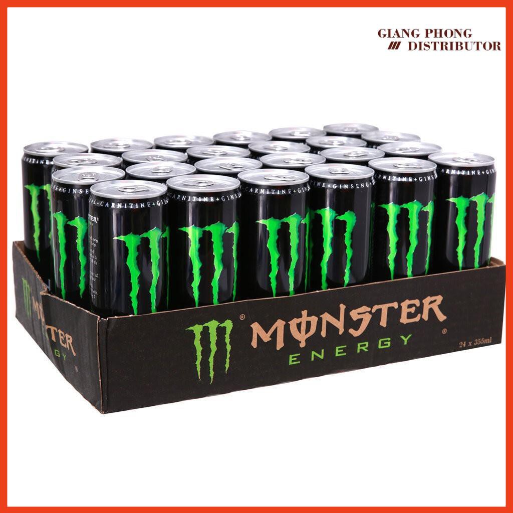 Thùng 24 lon nước tăng lực Monster Energy vị truyền thống (màu xanh đen) sản xuất tại Malaysia