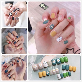 Set 24 móng tay giả in họa tiết xinh xắn thời trang