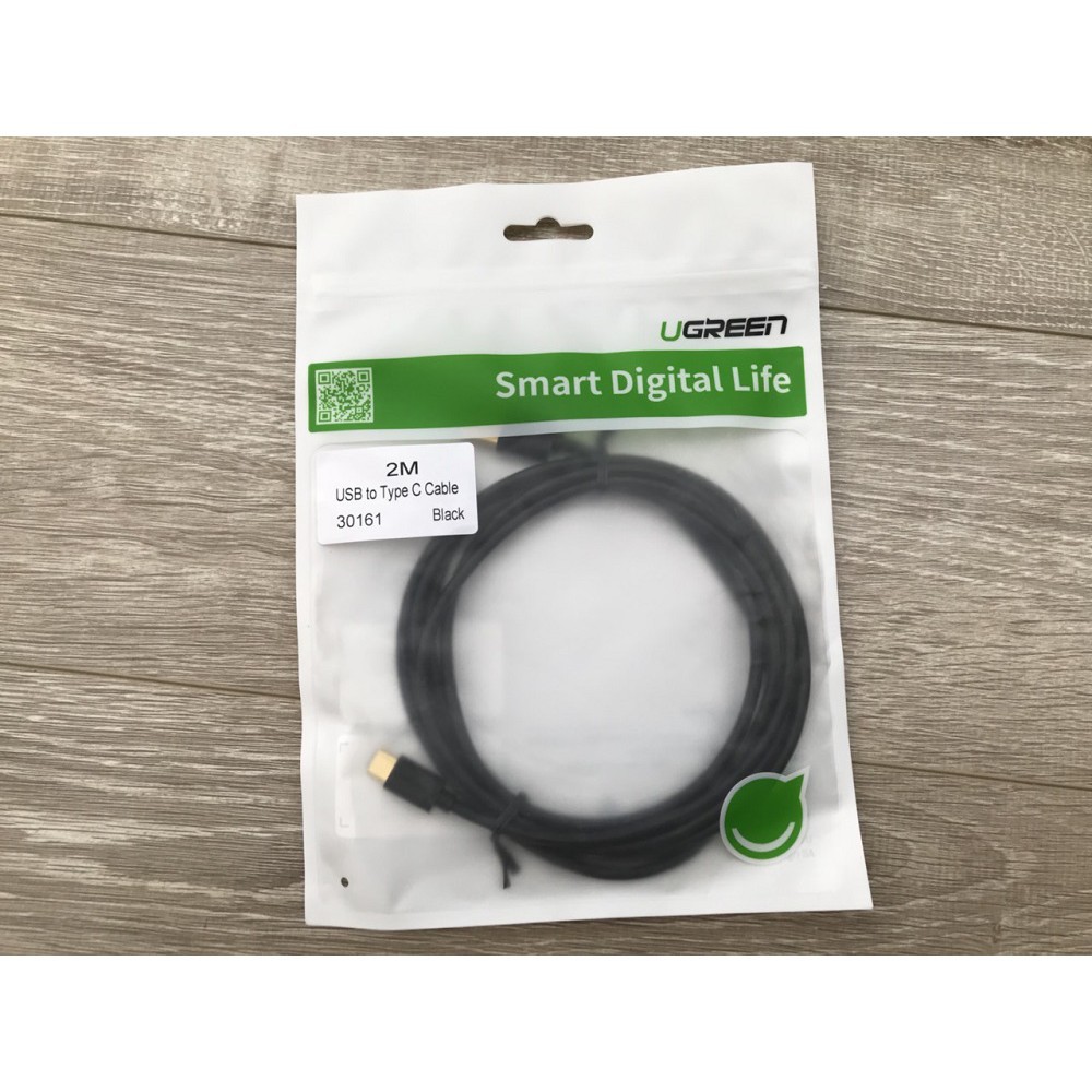 Cáp Type C To USB 2.0 Chính Hãng Ugreen 30161(Black, 2M) - Hàng chính hãng