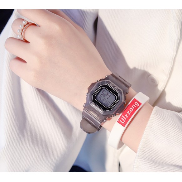 ĐỒNG HỒ THỂ THAO NỮ SHHORS VUÔNG DÂY TRONG SUỐT D337 PHONG CÁCH HÀN QUỐC | BigBuy360 - bigbuy360.vn