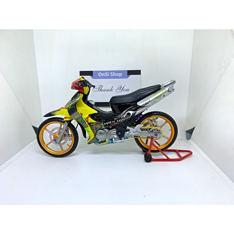 MÔ HÌNH YAZ 125cc  XE MOTOR TỈ LỆ 1/12 ĐỘ XE ĐUA UB125