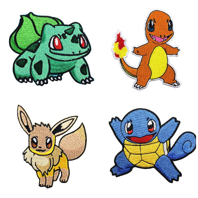 Miếng dán kiểu ủi/thêu trang trí quần áo hình Pokemon