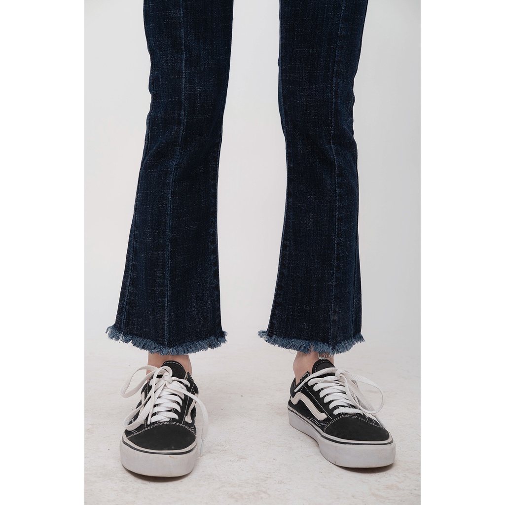 [SALE UP TO 50%] Quần jeans ống loe gân lai tua 2 màu đậm nhạt LENCLOTHING 7828 - 7829
