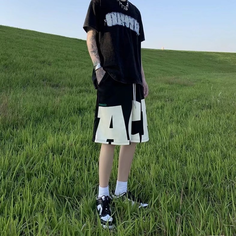 Quần Short Thể Thao Ống Rộng In Chữ Đơn Giản Thời Trang Dành Cho Nam Size M-3XL