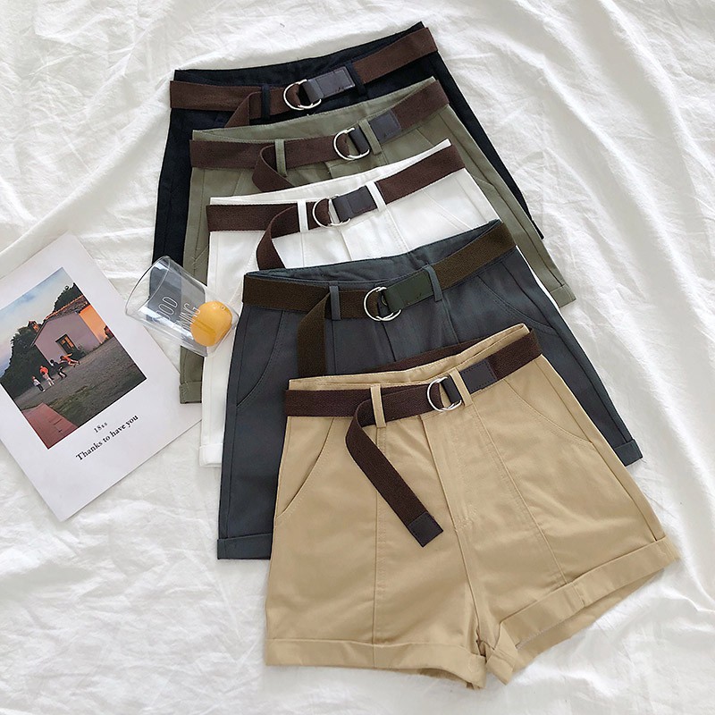 Quần Short Kaki Nữ Hàn Quốc Lật Lai M9