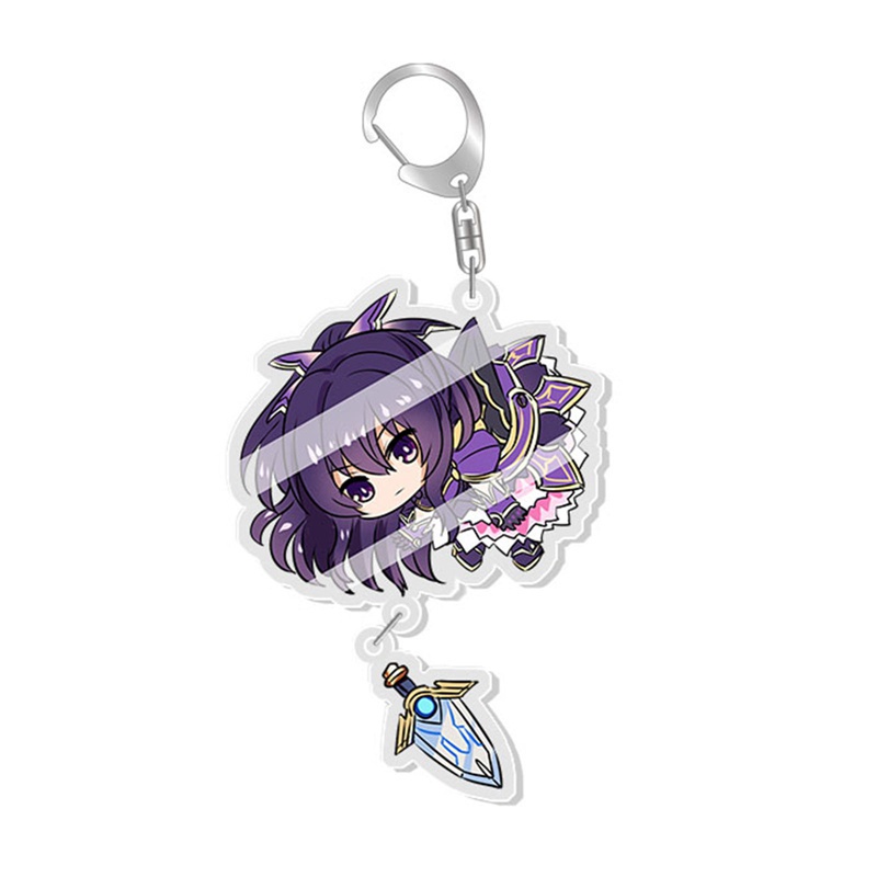 Móc khóa hai mặt bằng acrylic trong suốt hình họa tiết anime Date A Live