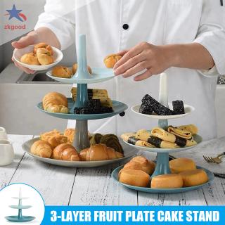 Khay nhựa trưng bày đồ ăn vặt trái cây 3 tầng cho tiệc cưới/sinh nhật/nhà ở