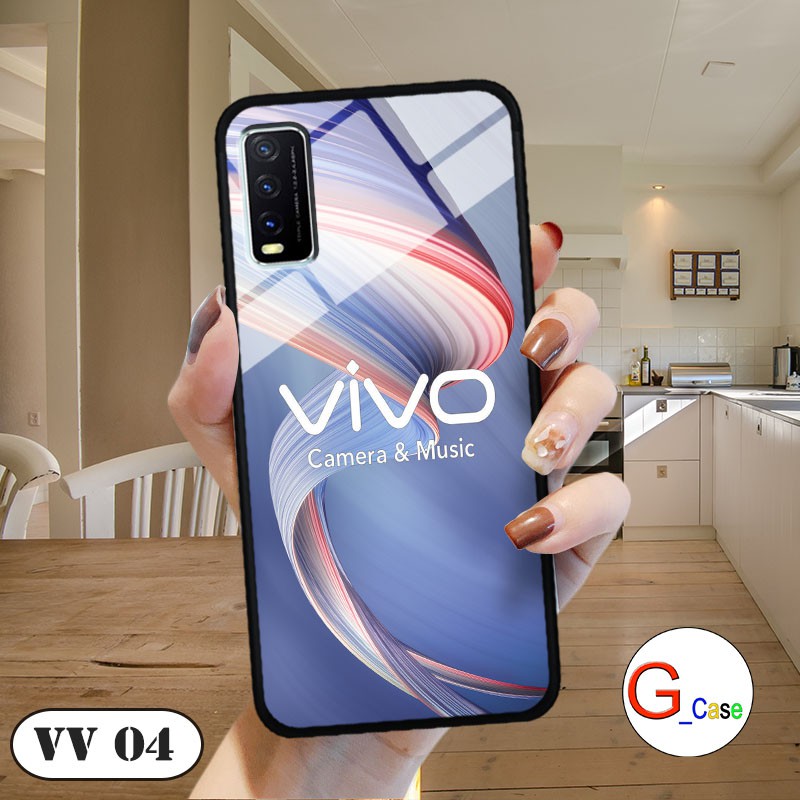 Ốp lưng Vivo Y20/ Y20s - lưng kính in logo hãng điện thoại