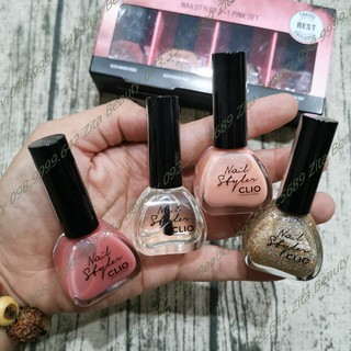 Set son móng tay du lịch clio nail styler 3+1 pink set