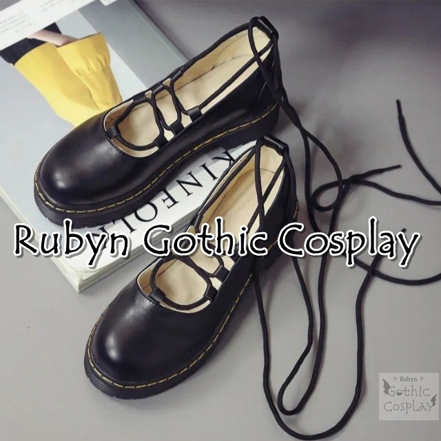 [CÓ SẴN] Giày búp bê lolita thắt dây phong cách oxford phong cách Anh (Tài khoản Shopee duy nhất: gothic.cosplay )