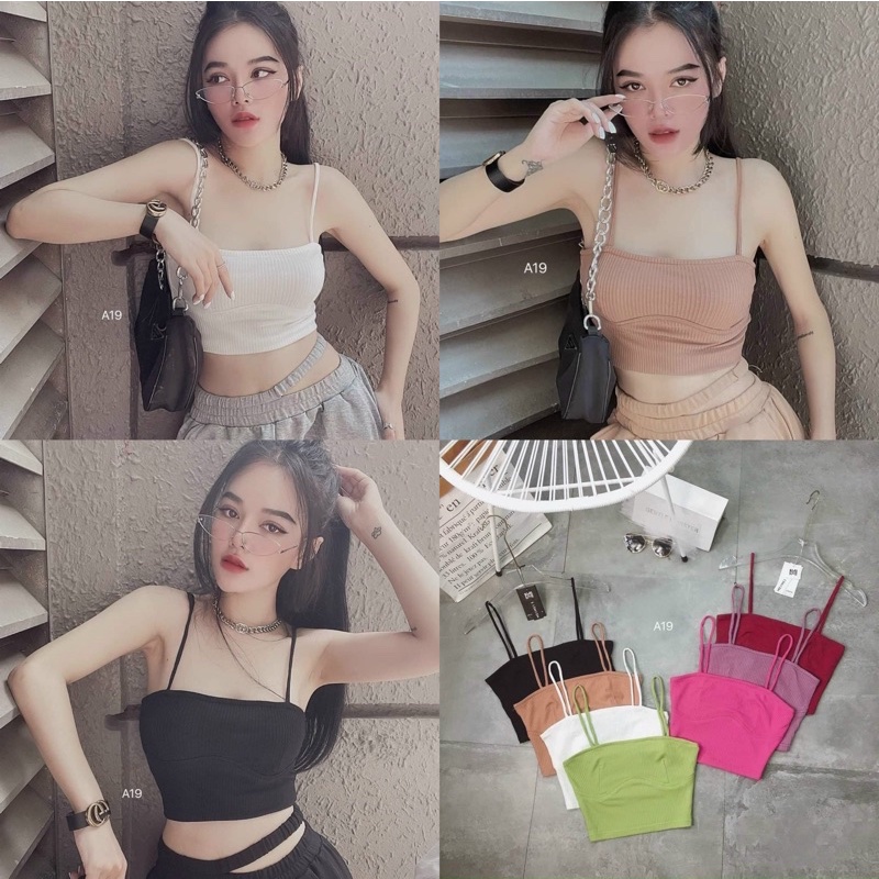 áo 2 dây croptop siêu hot freesize dưới 52kg - Carotshop