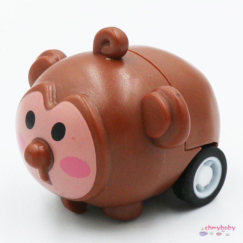 【OMB】 Animal Mini Pull Back Car Plastic Puzzle Toy Inertial Mini Car Children Toys