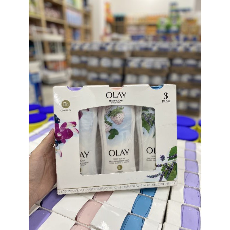 Set 3 chai SỮA TẮM OLAY FRESH OUTLAST 700ml