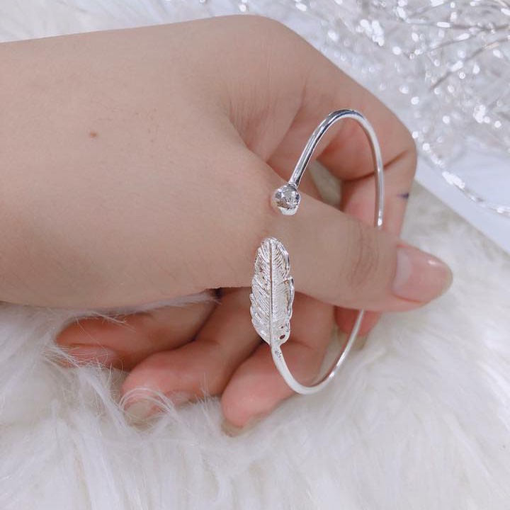 Vòng Tay Bạc Nữ Lông Vũ - Minh Canh Jewelry