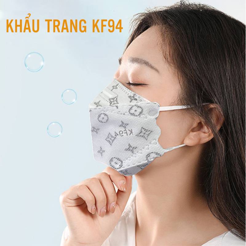 Khẩu Trang 3D (10 chiếc), Khẩu Trang 4D KF94 Họa Tiết Thời Trang, Khung Vòm 4D Chống Trôi Son, Dùng Một Lần - VSeat