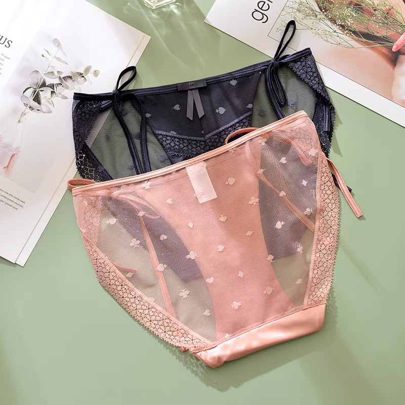 Quần lót nữ Embra ren buộc dây sườn lụa mềm mịn hàng cao cấp EBQL49