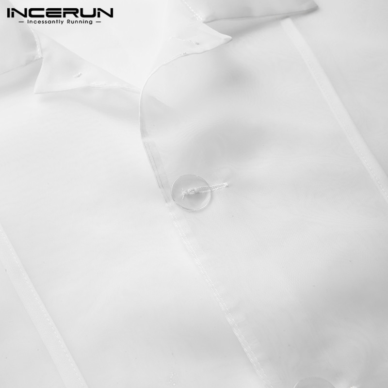 Áo Sơ Mi INCERUN Tay Dài Dạng Lưới Xuyên Thấu Gợi Cảm Cho Nam | BigBuy360 - bigbuy360.vn