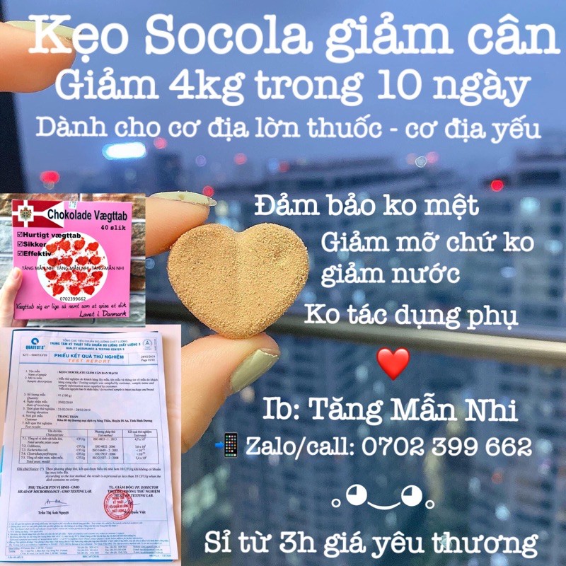 ❤️ [CHÍNH HÃNG] Kẹo Socola giảm cân Đan Mạch Chokolade Vaegttab lẻ 10 viên ❤️