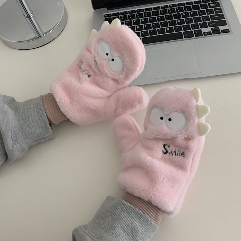 Găng Tay Lông Dày Giữ Ấm Mùa Đông Khi Lái Xe Cho Nữ Sinh