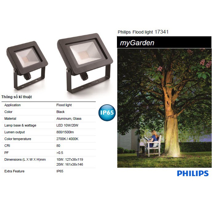 Đèn pha LED Philips My Garden 17341 10W 4000K- Ánh sáng trung tính