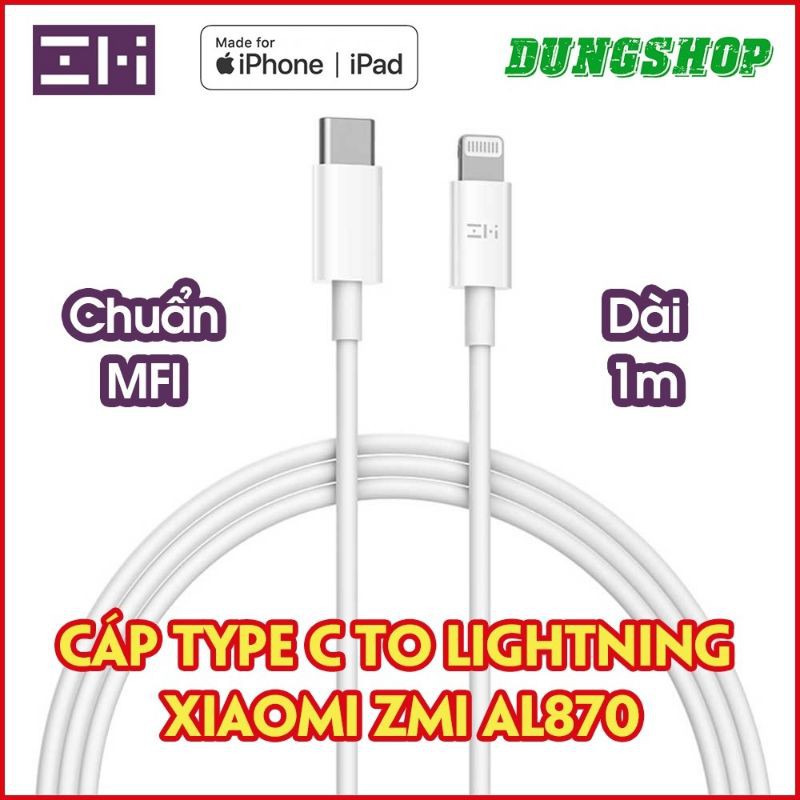 Cáp Type C to Lightning Xiaomi ZMI AL870 Dài 1 mét