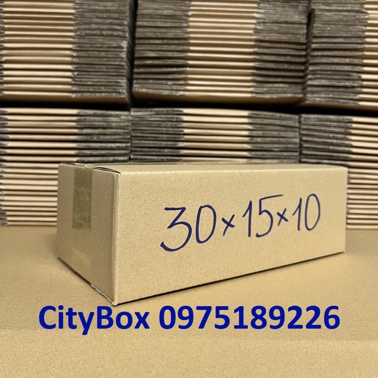Set 10 hộp 30x15x10 hộp carton ship cod - 30x15x10 hộp đóng hàng